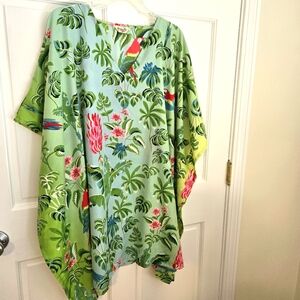 Beach SwimCover Up, Kaftan swim Style cover-up with parrots 🦜 Caftan